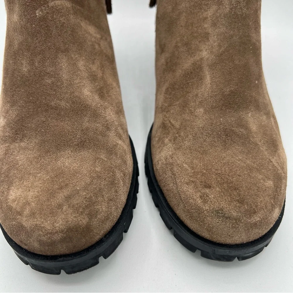 Treasure & Bond‎ Paisley Brown Boots Women’s 8.5 Chunky Lug Sole Shearling Trim